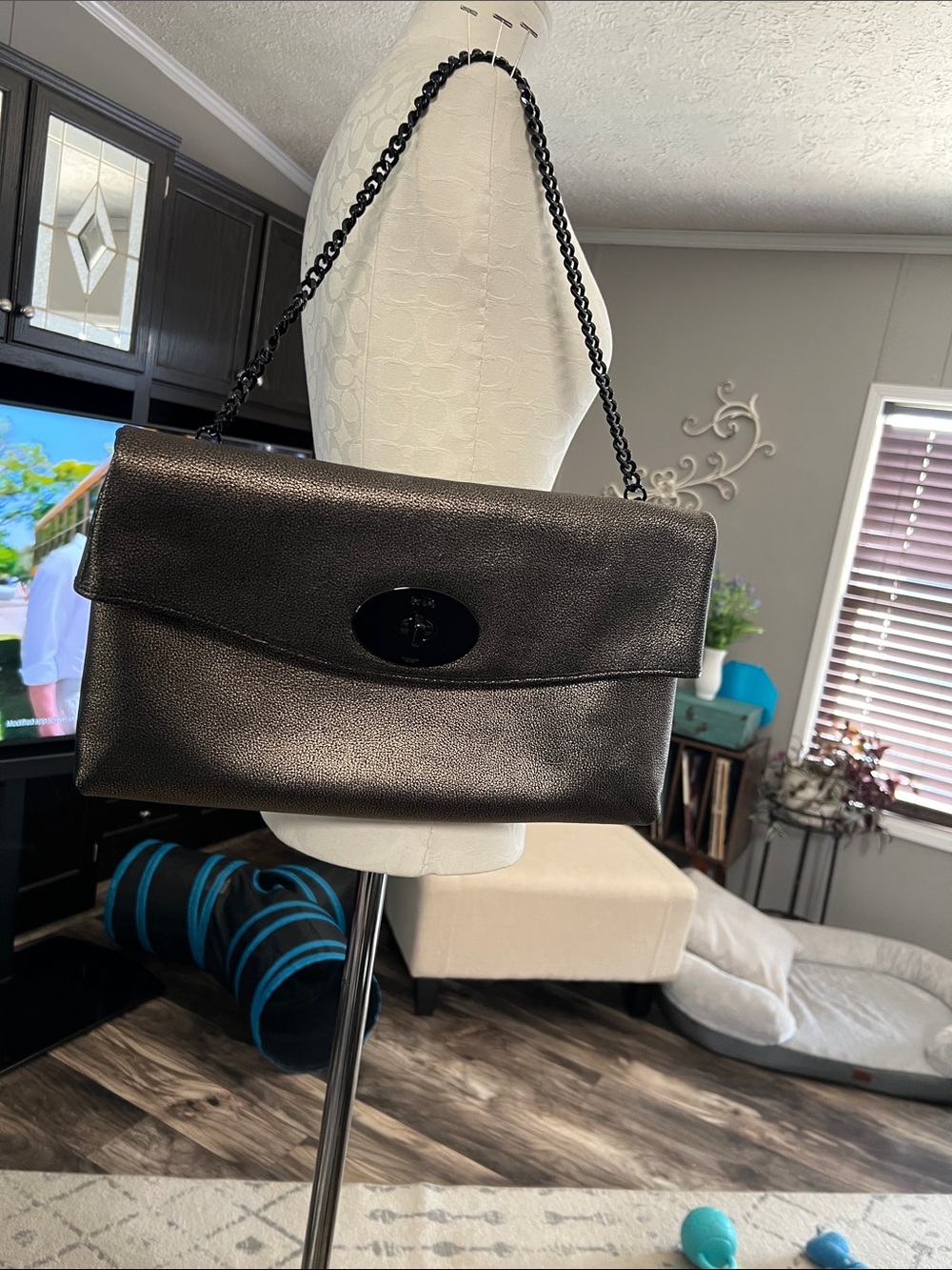 Coach vintage metallic gold clutch/shoulder bag